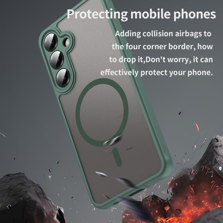 For Samsung Galaxy S25+ 5G Fan Dun Series TPU Hybrid PC Frosted Magsafe Phone Case