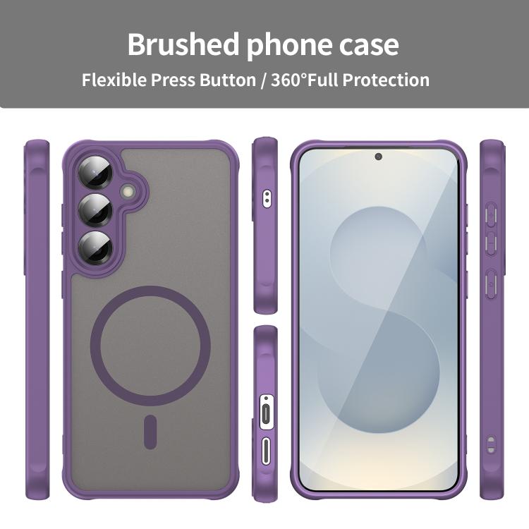 For Samsung Galaxy S25+ 5G Fan Dun Series TPU Hybrid PC Frosted Magsafe Phone Case
