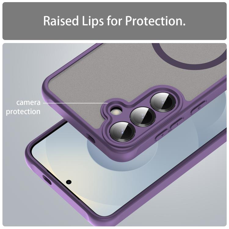 For Samsung Galaxy S25+ 5G Fan Dun Series TPU Hybrid PC Frosted Magsafe Phone Case