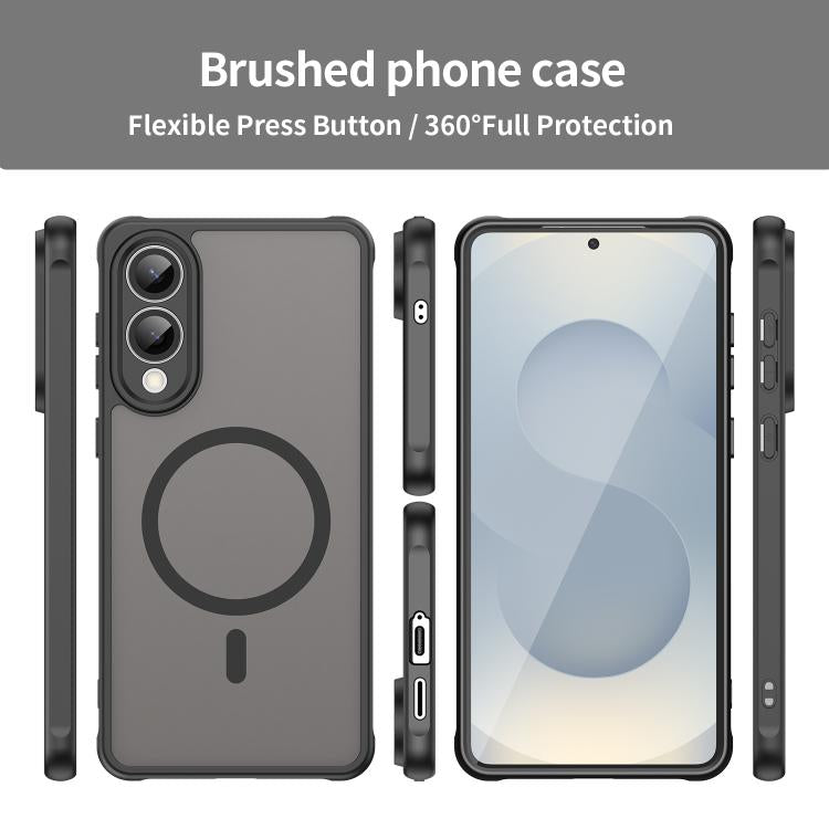 For Samsung Galaxy S25 Edge 5G Fan Dun Series TPU Hybrid PC Frosted Magsafe Phone Case