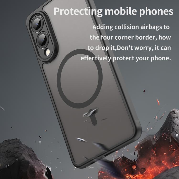 For Samsung Galaxy S25 Edge 5G Fan Dun Series TPU Hybrid PC Frosted Magsafe Phone Case