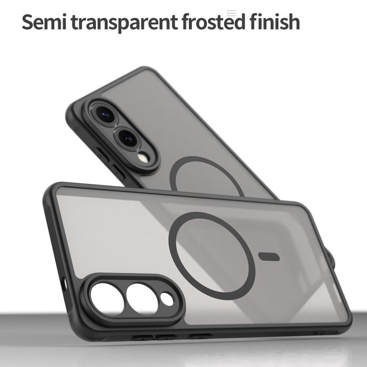 For Samsung Galaxy S25 Edge 5G Fan Dun Series TPU Hybrid PC Frosted Magsafe Phone Case