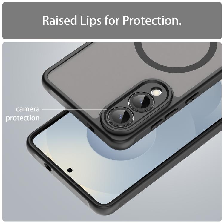 For Samsung Galaxy S25 Edge 5G Fan Dun Series TPU Hybrid PC Frosted Magsafe Phone Case