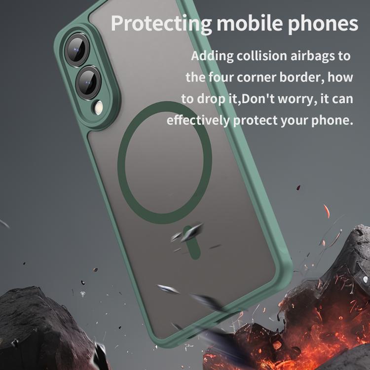 For Samsung Galaxy S25 Edge 5G Fan Dun Series TPU Hybrid PC Frosted Magsafe Phone Case