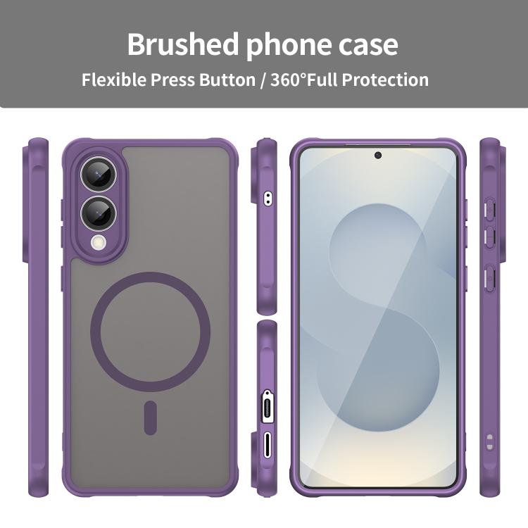 For Samsung Galaxy S25 Edge 5G Fan Dun Series TPU Hybrid PC Frosted Magsafe Phone Case