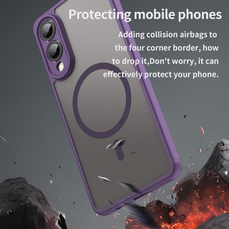 For Samsung Galaxy S25 Edge 5G Fan Dun Series TPU Hybrid PC Frosted Magsafe Phone Case