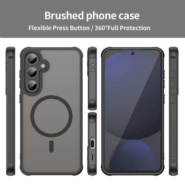 For Samsung Galaxy S24 FE 5G Fan Dun Series TPU Hybrid PC Frosted Magsafe Phone Case