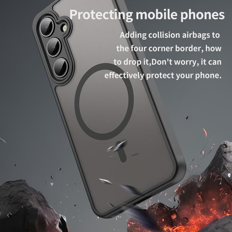 For Samsung Galaxy S24 FE 5G Fan Dun Series TPU Hybrid PC Frosted Magsafe Phone Case