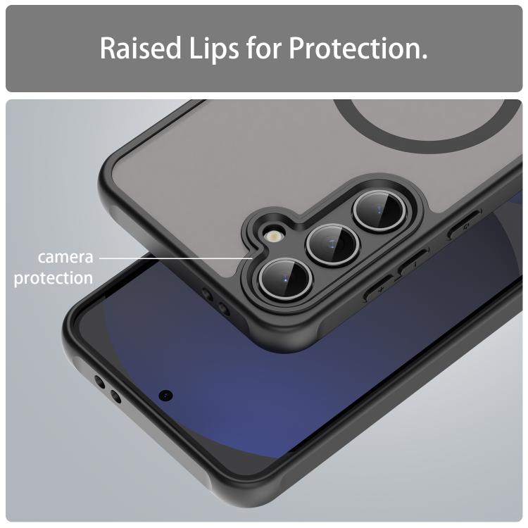 For Samsung Galaxy S24 FE 5G Fan Dun Series TPU Hybrid PC Frosted Magsafe Phone Case