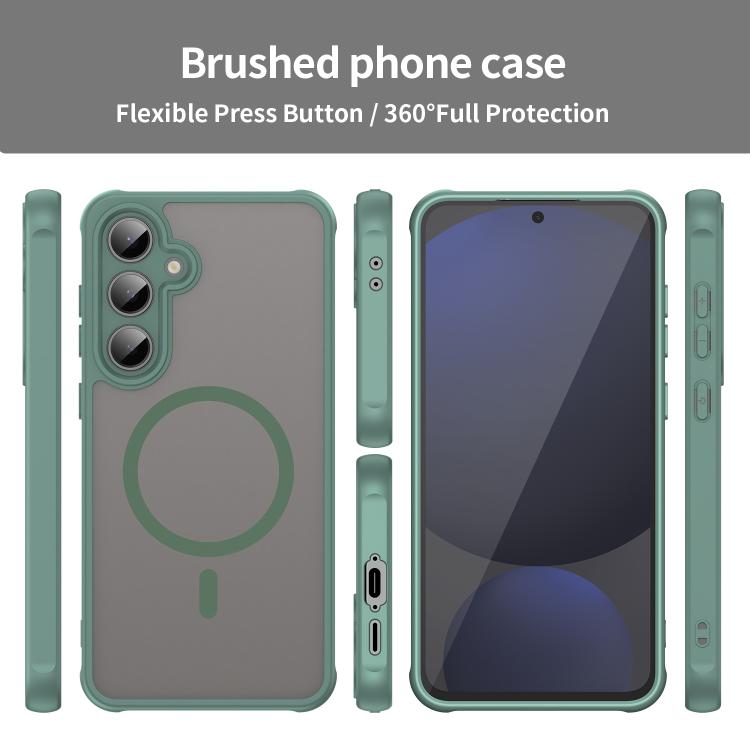For Samsung Galaxy S24 FE 5G Fan Dun Series TPU Hybrid PC Frosted Magsafe Phone Case