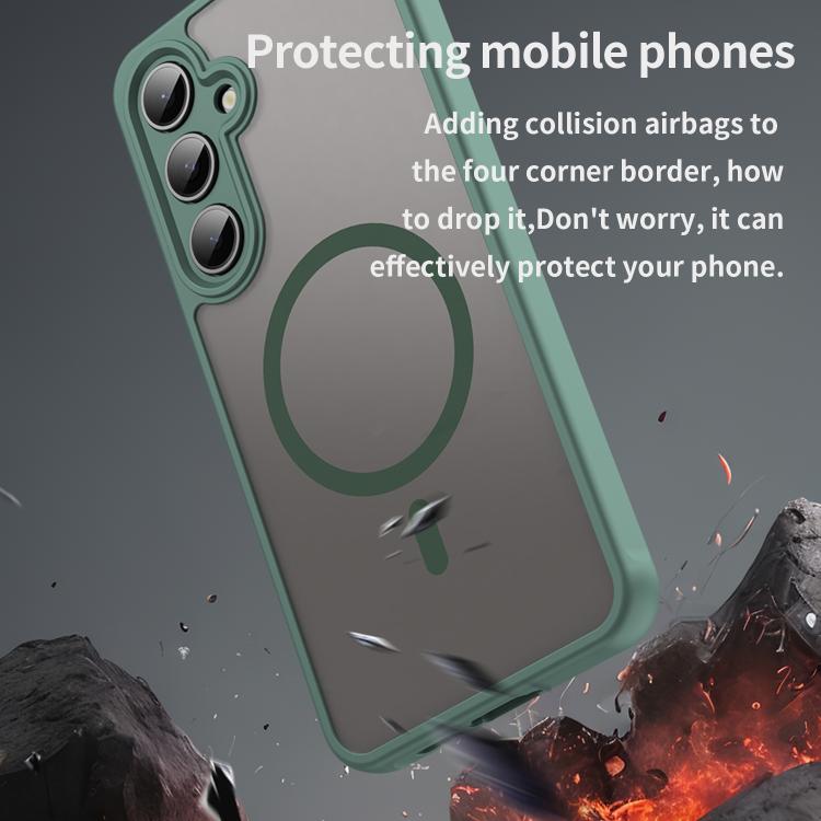 For Samsung Galaxy S24 FE 5G Fan Dun Series TPU Hybrid PC Frosted Magsafe Phone Case