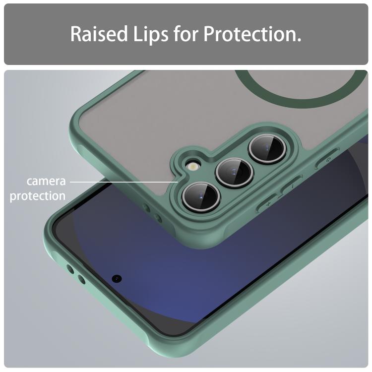 For Samsung Galaxy S24 FE 5G Fan Dun Series TPU Hybrid PC Frosted Magsafe Phone Case