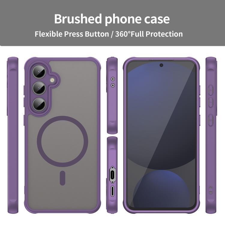 For Samsung Galaxy S24 FE 5G Fan Dun Series TPU Hybrid PC Frosted Magsafe Phone Case