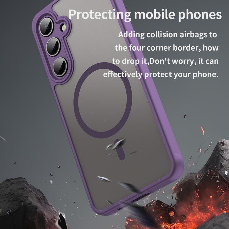 For Samsung Galaxy S24 FE 5G Fan Dun Series TPU Hybrid PC Frosted Magsafe Phone Case