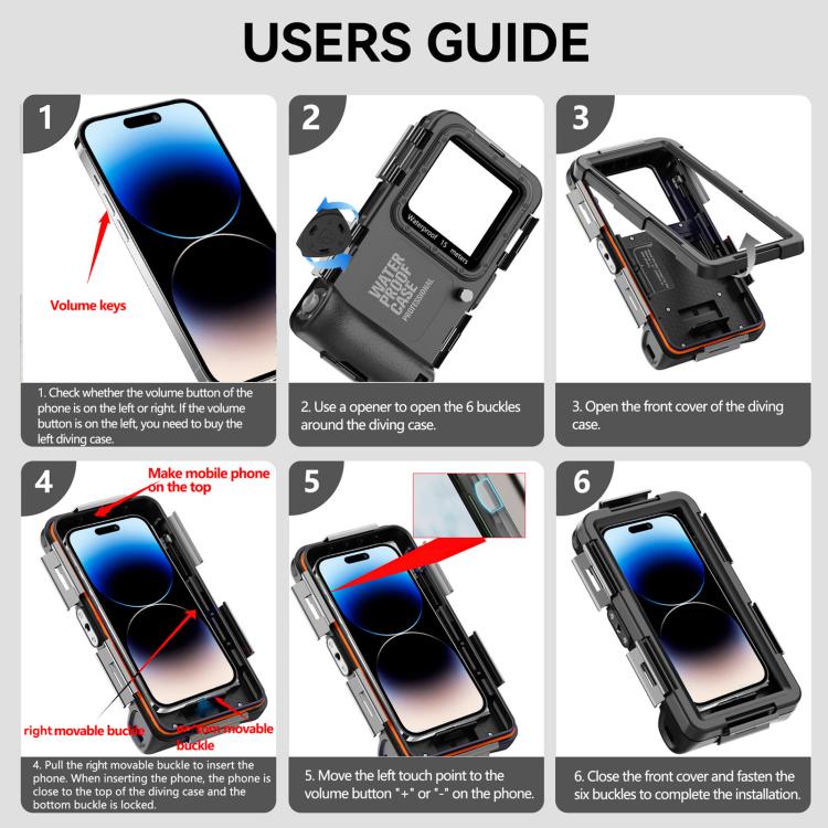RedPepper 4th Generation Diving Protective Case for iPhone, Waterproof depth: 15m