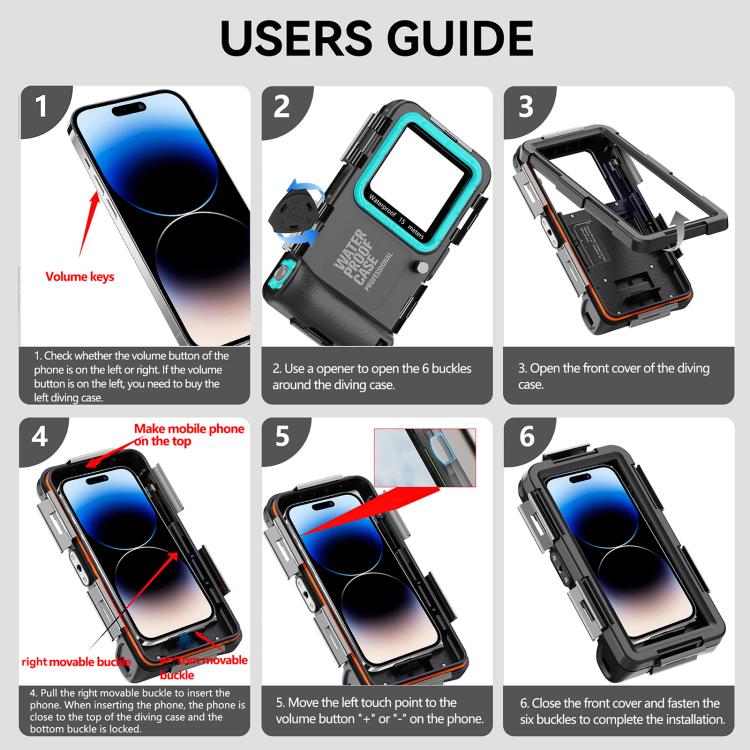 RedPepper 4th Generation Diving Protective Case for iPhone, Waterproof depth: 15m