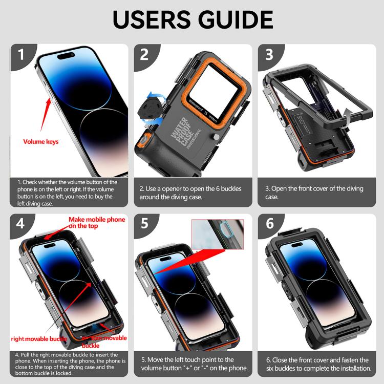RedPepper 4th Generation Diving Protective Case for iPhone, Waterproof depth: 15m