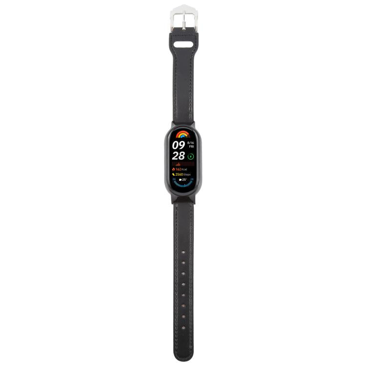 For Xiaomi Smart Band 9 PC Case Integrated Microfiber Leather Watch Band