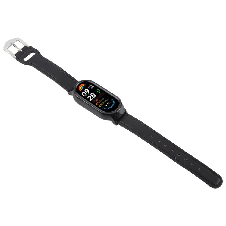 For Xiaomi Smart Band 9 PC Case Integrated Microfiber Leather Watch Band