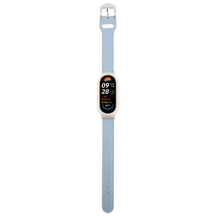 For Xiaomi Smart Band 9 PC Case Integrated Microfiber Leather Watch Band