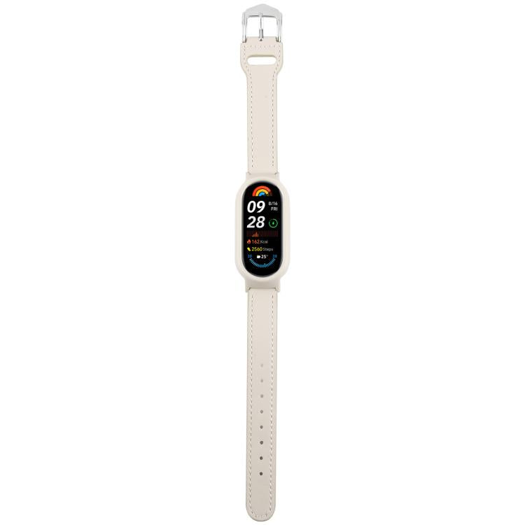 For Xiaomi Smart Band 9 PC Case Integrated Microfiber Leather Watch Band