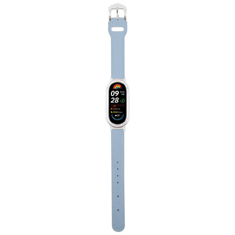 For Xiaomi Smart Band 9 PC Case Integrated Microfiber Leather Watch Band