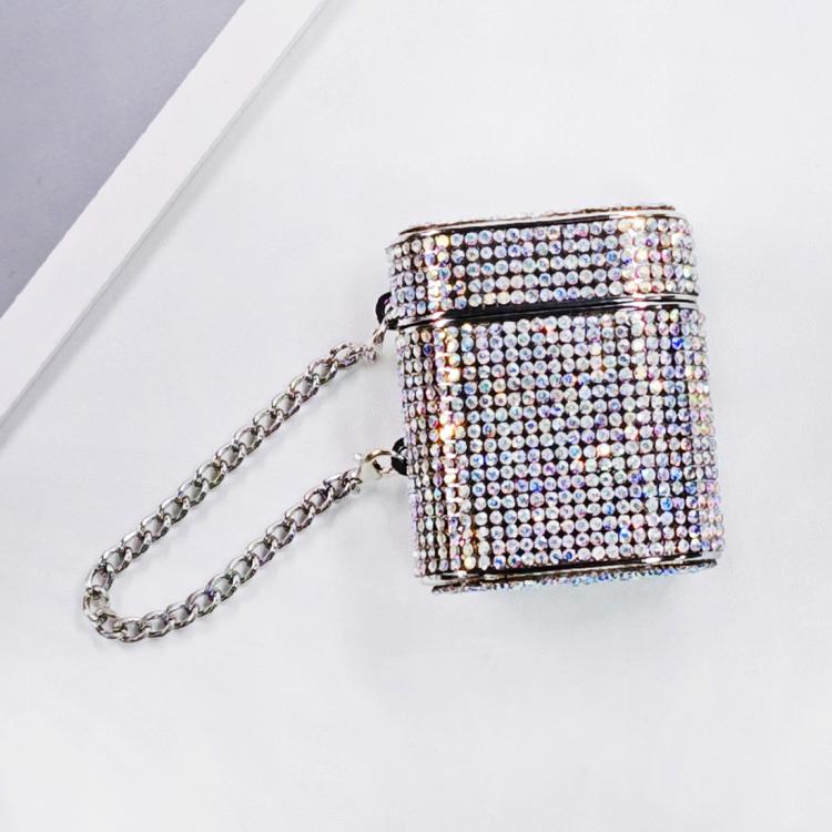 For AirPods 2 / 1 Cylindrical Diamond Bluetooth Earphone Protective Case