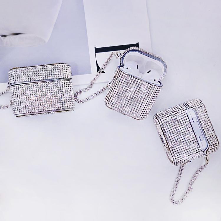 For AirPods 2 / 1 Cylindrical Diamond Bluetooth Earphone Protective Case