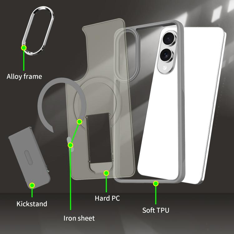 For Samsung Galaxy S25 Edge 5G Acrylic Hybrid TPU MagSafe Holder Phone Case