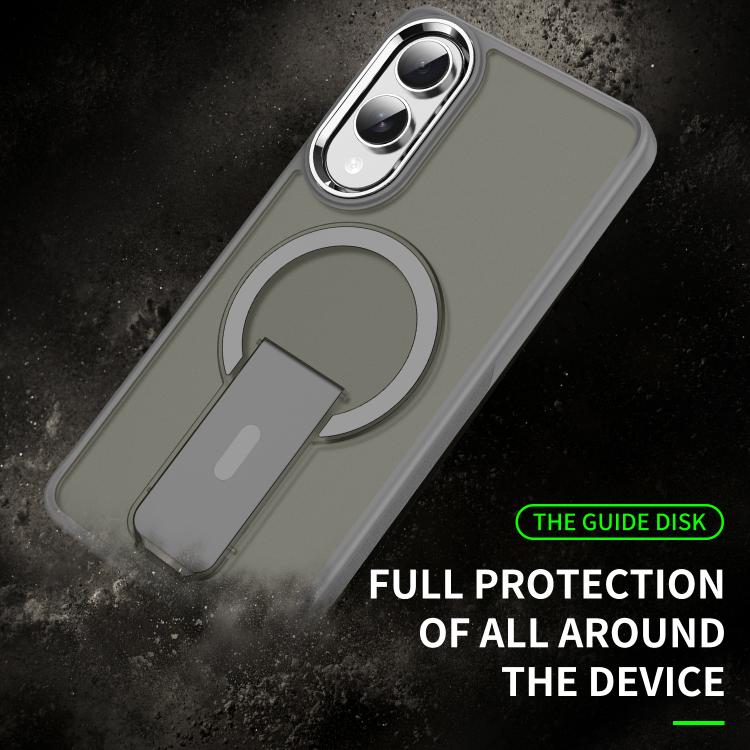 For Samsung Galaxy S25 Edge 5G Acrylic Hybrid TPU MagSafe Holder Phone Case