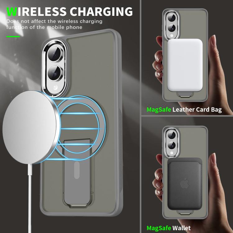For Samsung Galaxy S25 Edge 5G Acrylic Hybrid TPU MagSafe Holder Phone Case