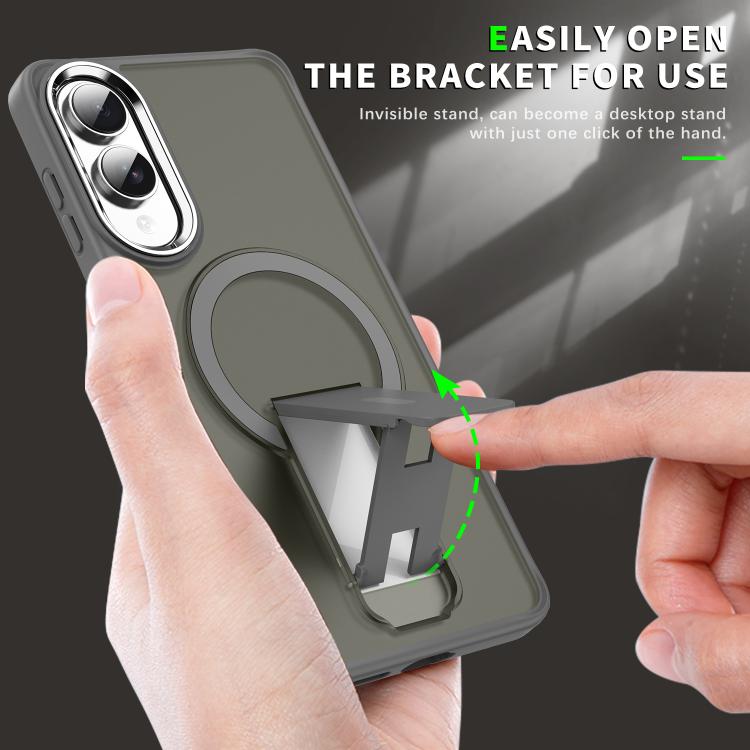 For Samsung Galaxy S25 Edge 5G Acrylic Hybrid TPU MagSafe Holder Phone Case