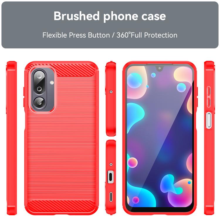 For Samsung Galaxy F16 5G Carbon Fiber Brushed Texture TPU Phone Case