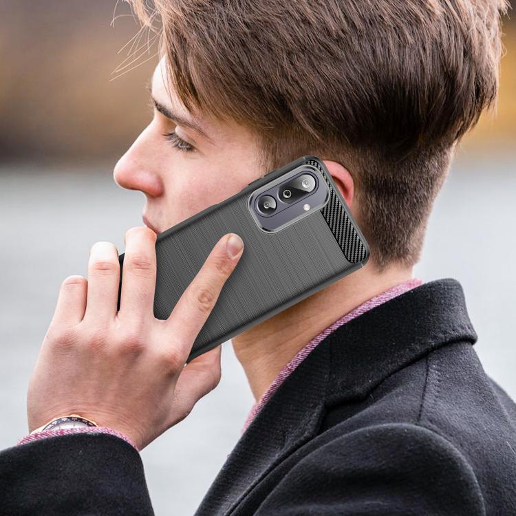 For Samsung Galaxy F36 5G Carbon Fiber Brushed Texture TPU Phone Case