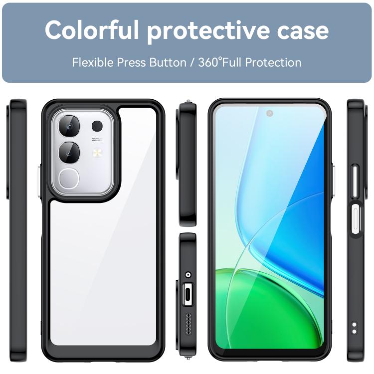 For vivo Y29 4G Colorful Series Acrylic Hybrid TPU Phone Case