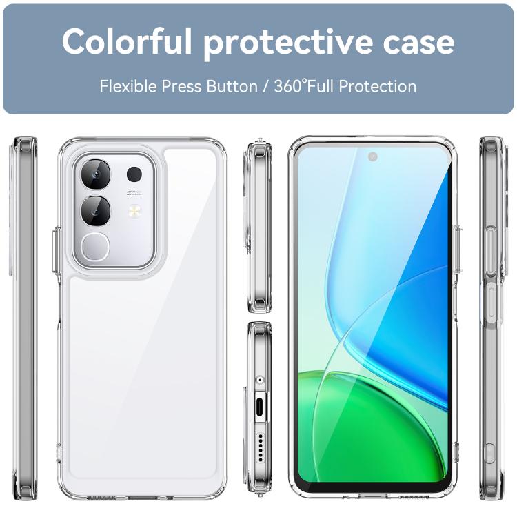 For vivo Y29 4G Colorful Series Acrylic Hybrid TPU Phone Case