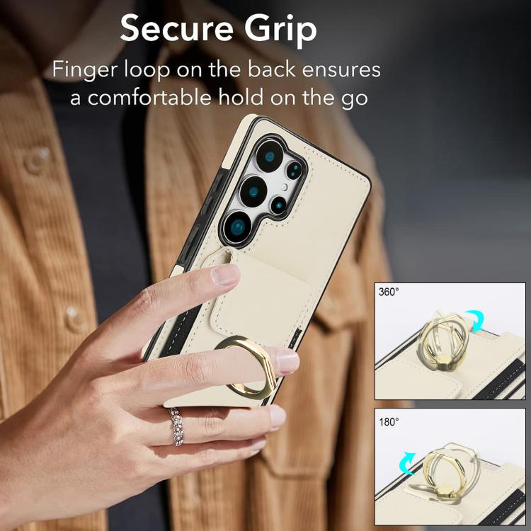 For Samsung Galaxy S25 Ultra 5G Elastic Card Bag Ring Holder Phone Case