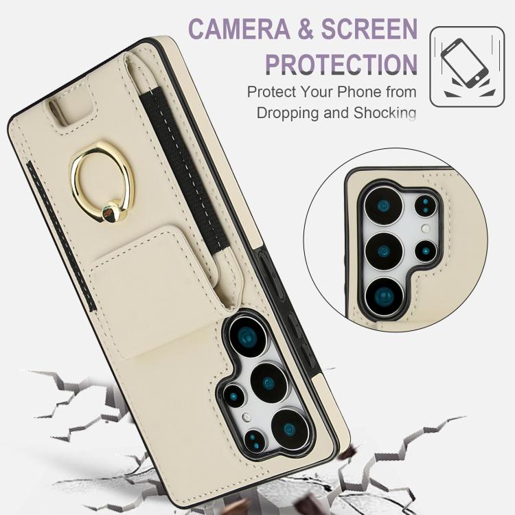 For Samsung Galaxy S25 Ultra 5G Elastic Card Bag Ring Holder Phone Case