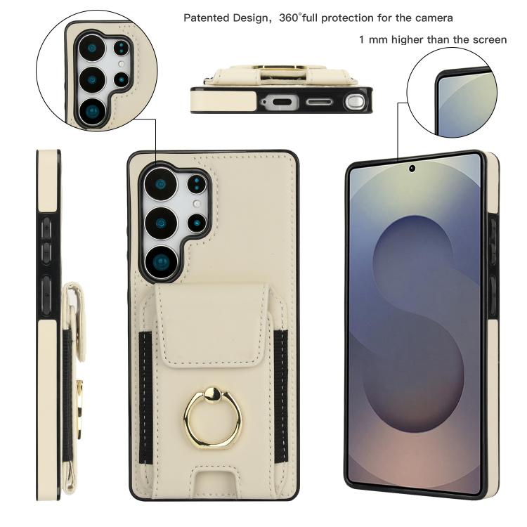 For Samsung Galaxy S25 Ultra 5G Elastic Card Bag Ring Holder Phone Case