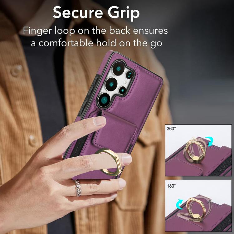 For Samsung Galaxy S25 Ultra 5G Elastic Card Bag Ring Holder Phone Case