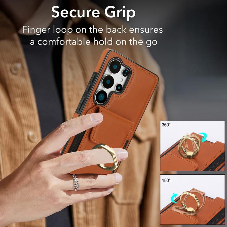 For Samsung Galaxy S25 Ultra 5G Elastic Card Bag Ring Holder Phone Case