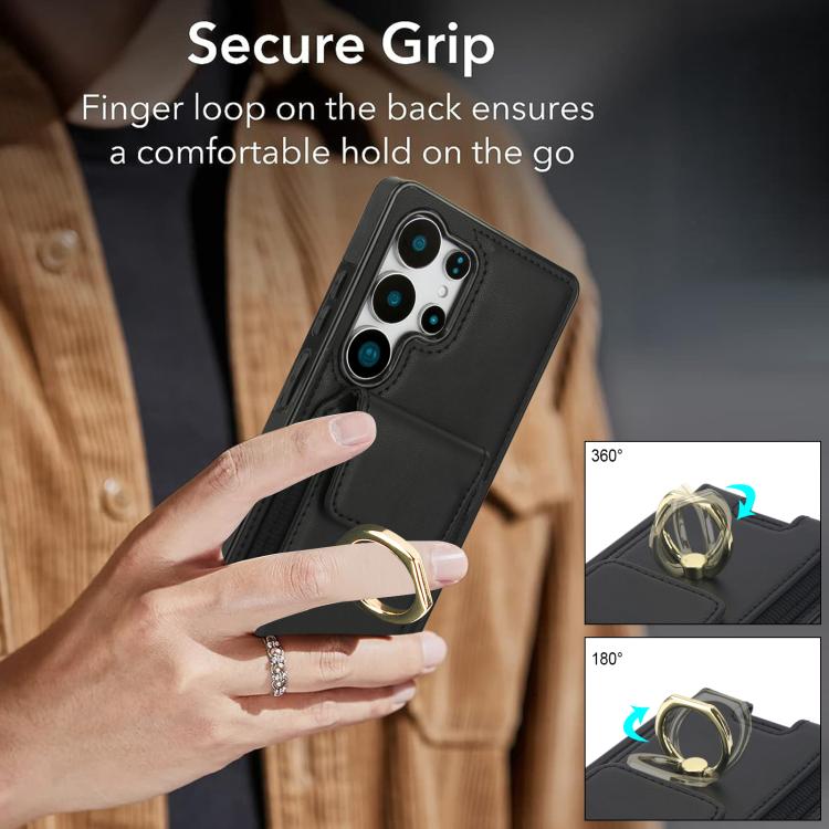 For Samsung Galaxy S25 Ultra 5G Elastic Card Bag Ring Holder Phone Case