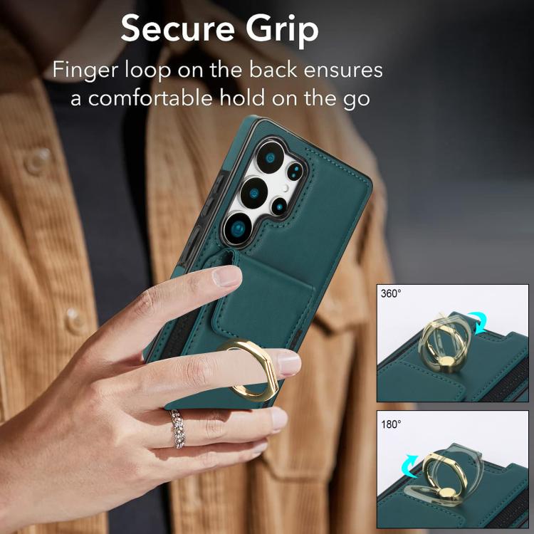 For Samsung Galaxy S25 Ultra 5G Elastic Card Bag Ring Holder Phone Case