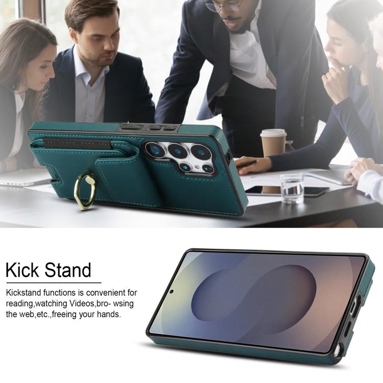 For Samsung Galaxy S25 Ultra 5G Elastic Card Bag Ring Holder Phone Case