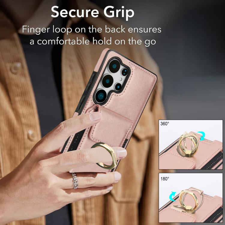 For Samsung Galaxy S25 Ultra 5G Elastic Card Bag Ring Holder Phone Case