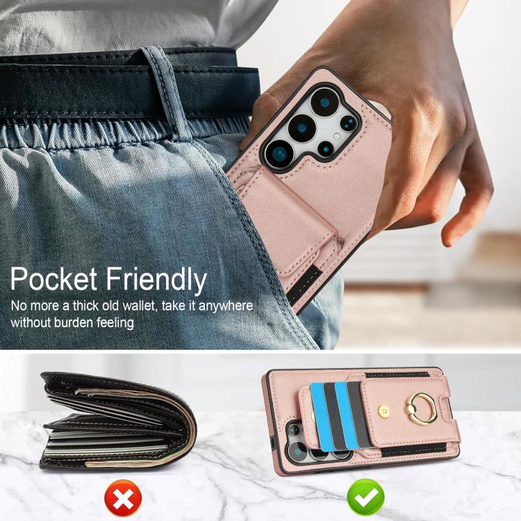 For Samsung Galaxy S25 Ultra 5G Elastic Card Bag Ring Holder Phone Case