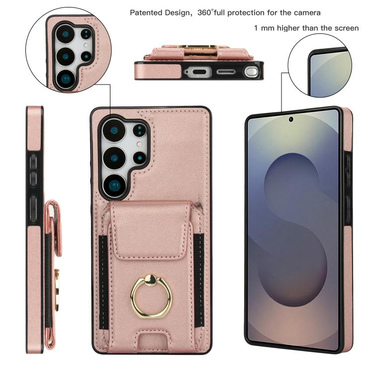 For Samsung Galaxy S25 Ultra 5G Elastic Card Bag Ring Holder Phone Case