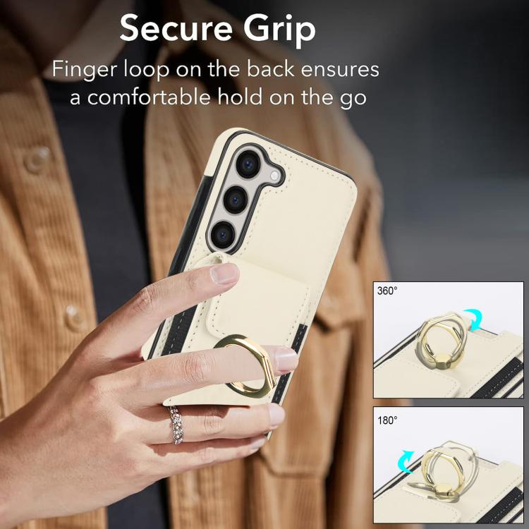 For Samsung Galaxy S25 5G Elastic Card Bag Ring Holder Phone Case