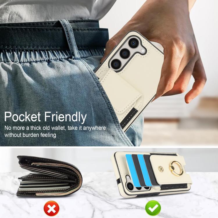 For Samsung Galaxy S25 5G Elastic Card Bag Ring Holder Phone Case