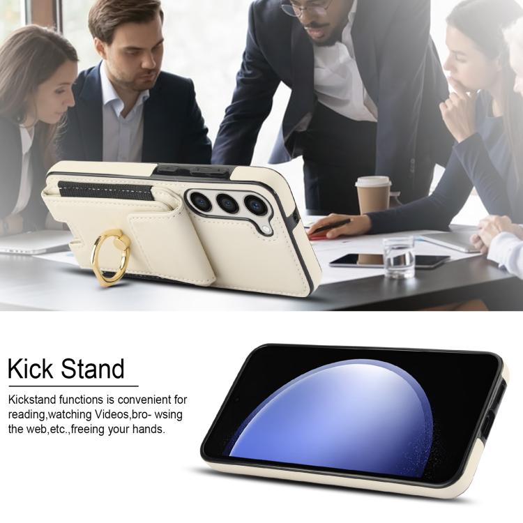 For Samsung Galaxy S25 5G Elastic Card Bag Ring Holder Phone Case